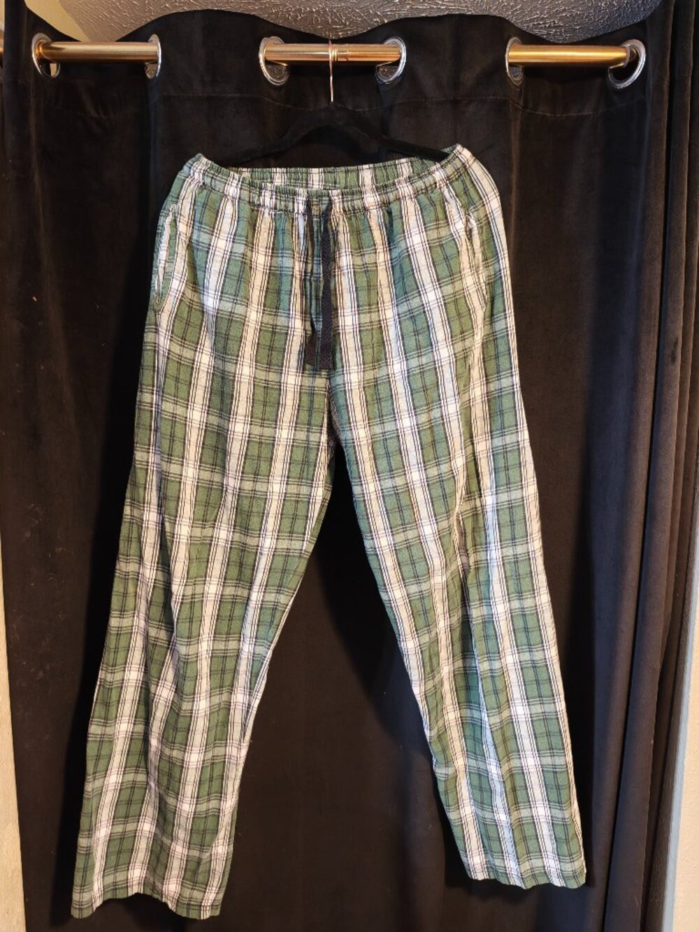 Boxercraft Green Plaid Drawstring Cotton Pants - size L